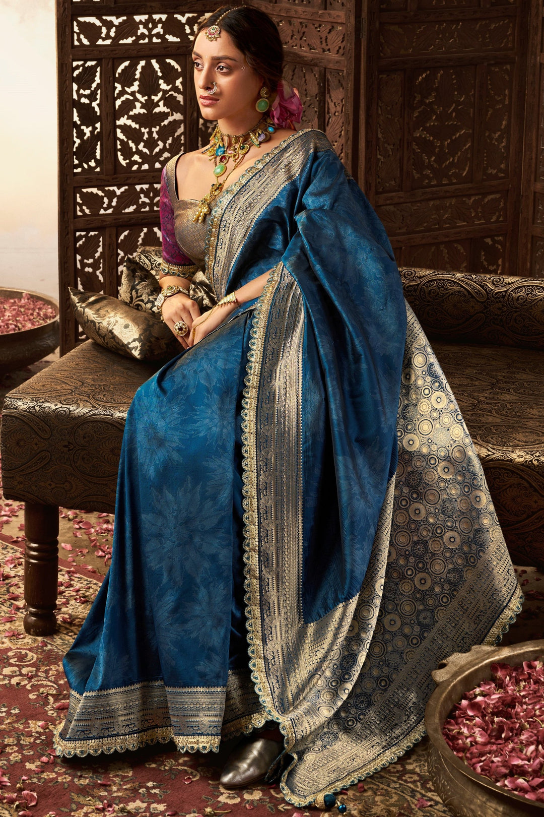Kusum Kunj Banarasi Soft Silk Saree