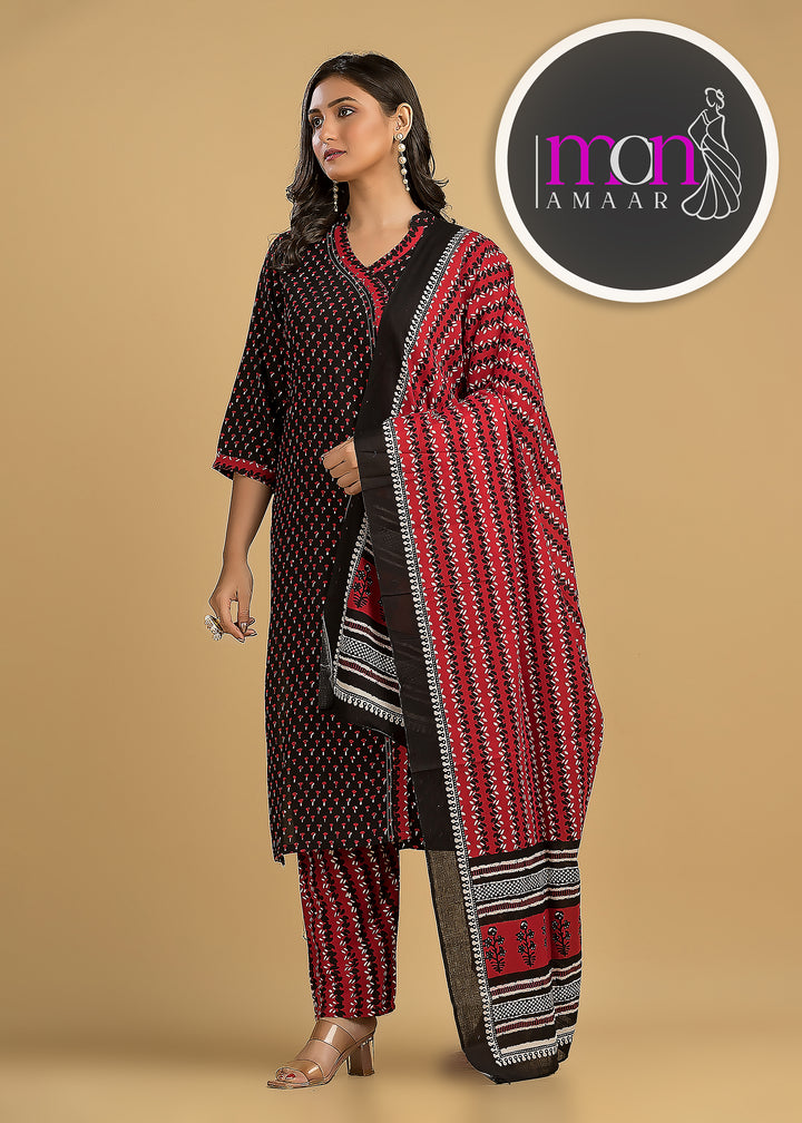 Breath Taking Angrakha Style Designer Kurti Set