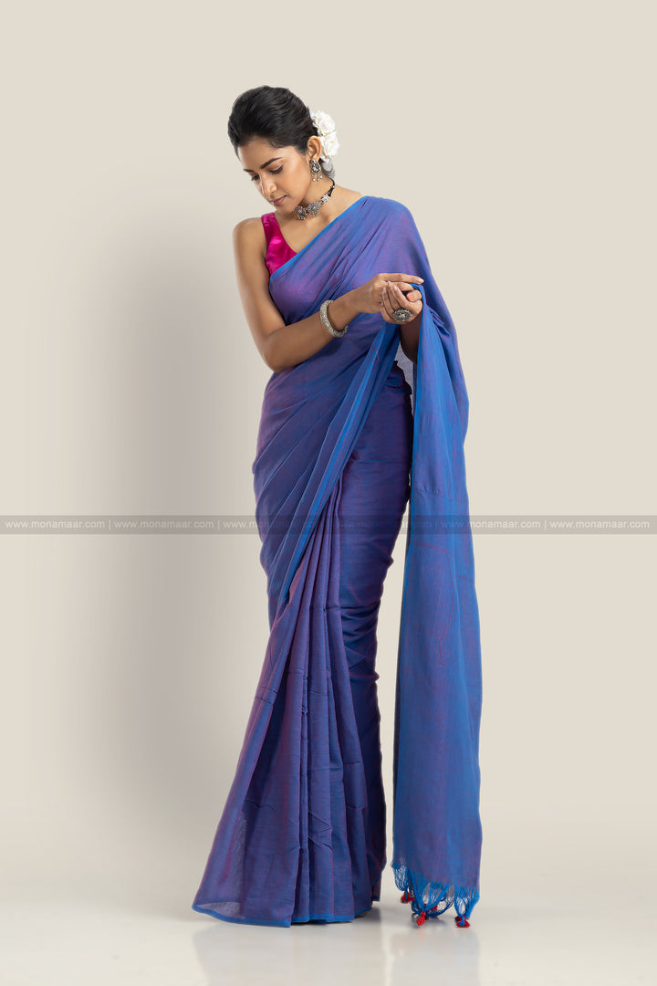 Gagan- Limitless Sky (Blue Khadi Saree)