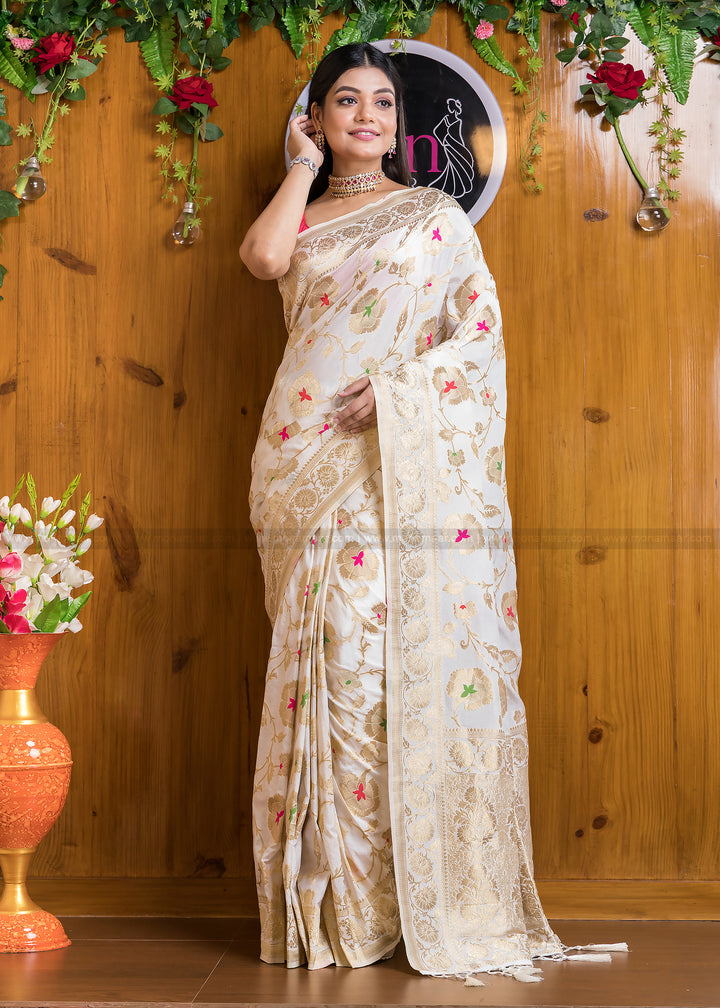 Meetha Attar Georgette Banarasi Silk Saree