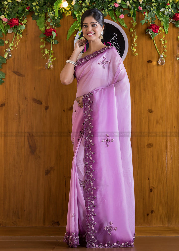 Gem Of A Pearl Saree (Zest Of Orchid)