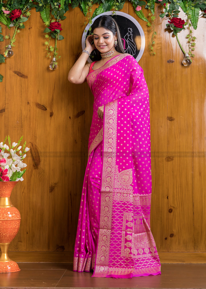 Exclusive Koniya Semi Georgette Banarasi  Saree