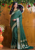 Worldly Green Banarasi Semi Katan Silk Saree