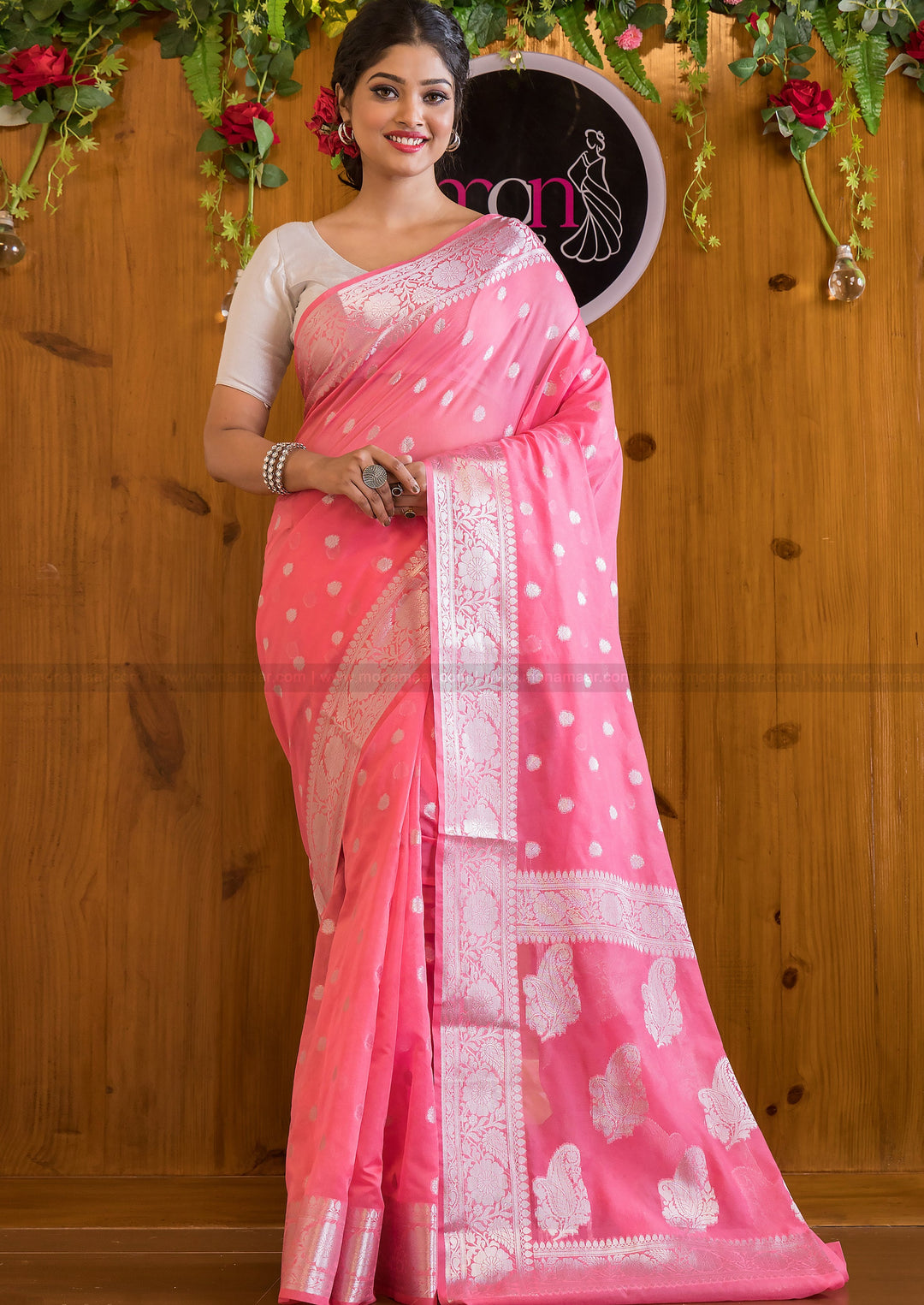 Carnation Crush Banarasi Saree