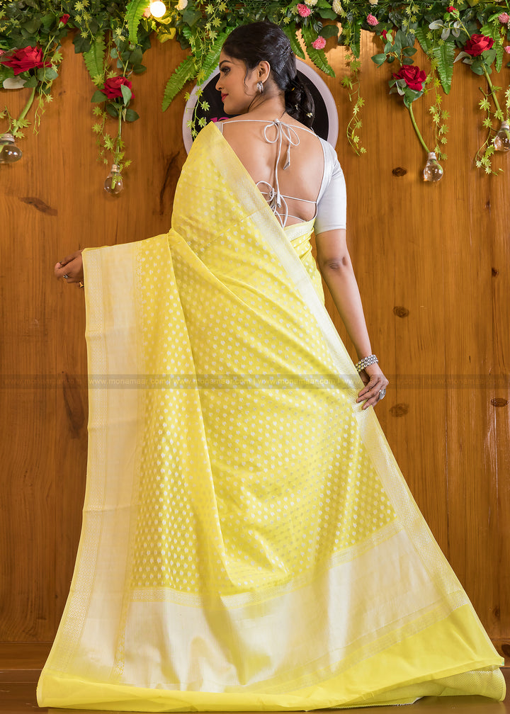 The Silver Buti Banarasi Cotton Silk Saree