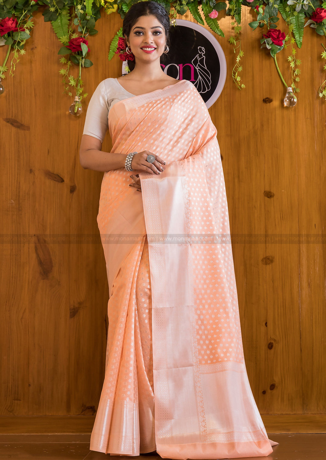 The Silver Buti Banarasi Cotton Silk Saree