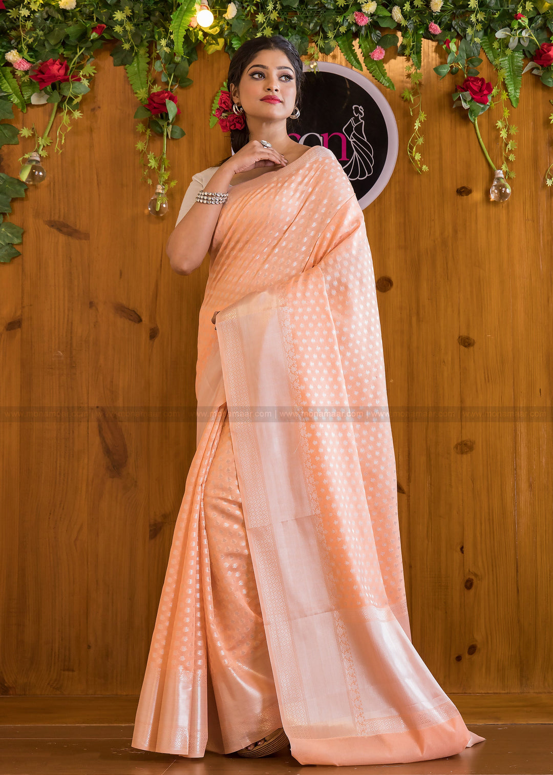 The Silver Buti Banarasi Cotton Silk Saree