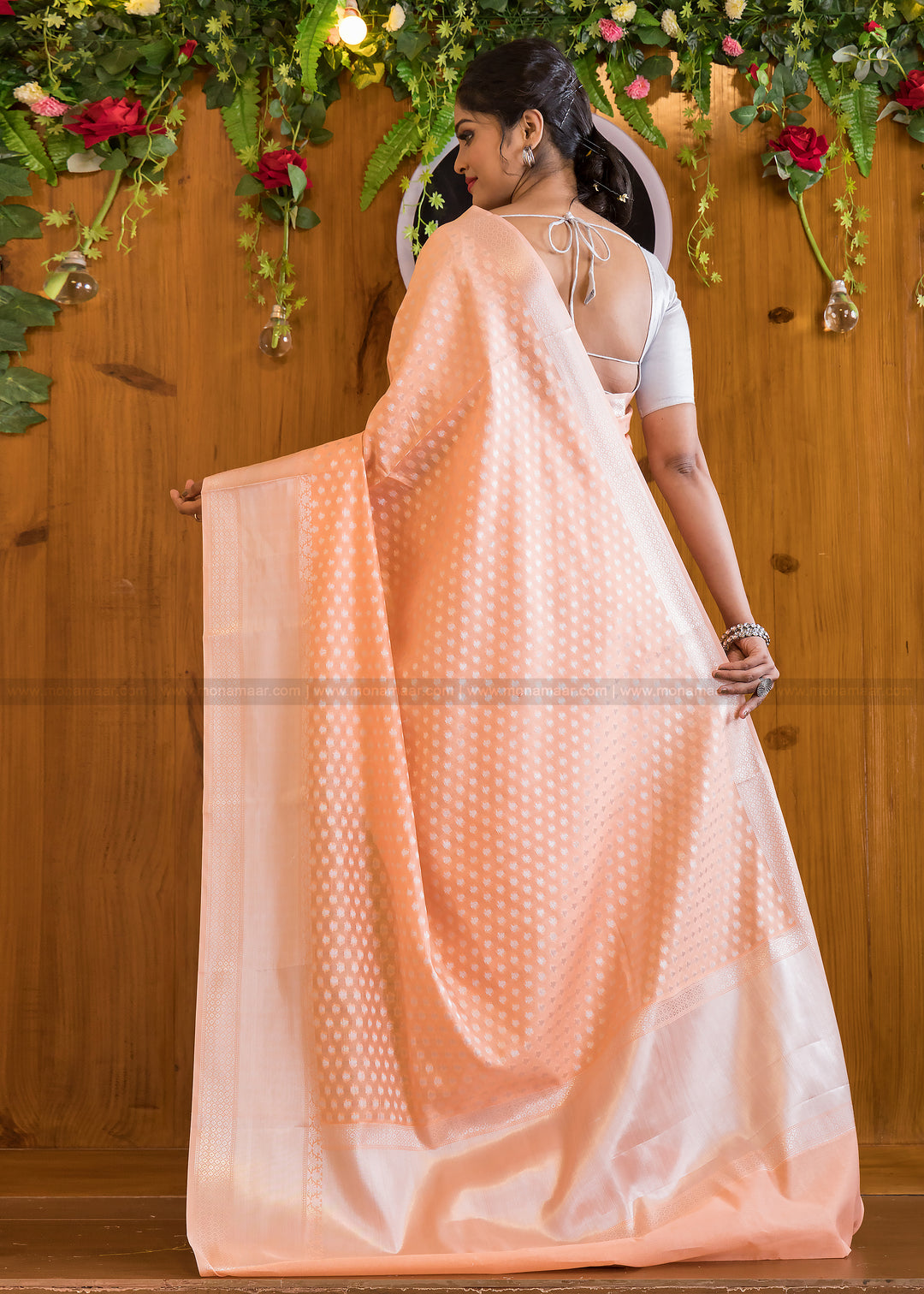 The Silver Buti Banarasi Cotton Silk Saree