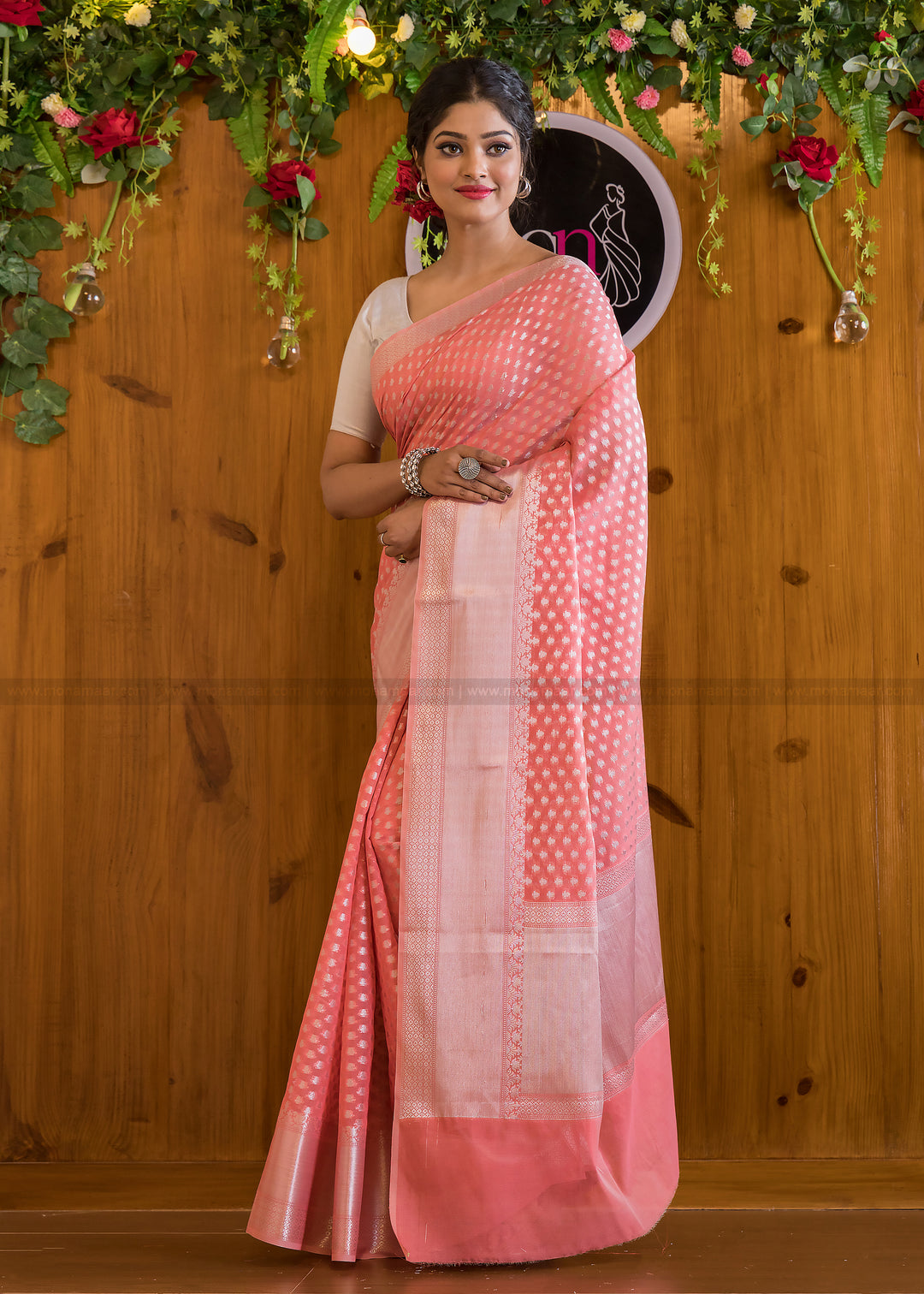 The Silver Buti Banarasi Cotton Silk Saree