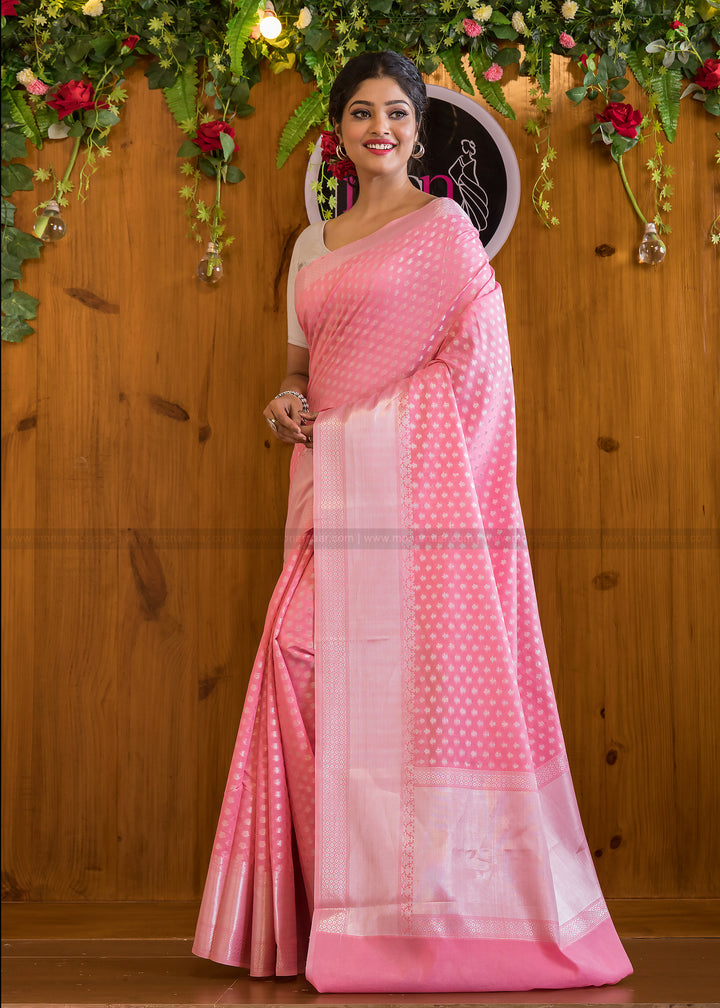 The Silver Buti Banarasi Cotton Silk Saree