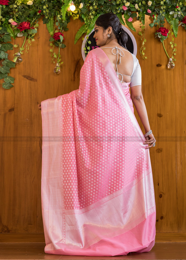 The Silver Buti Banarasi Cotton Silk Saree