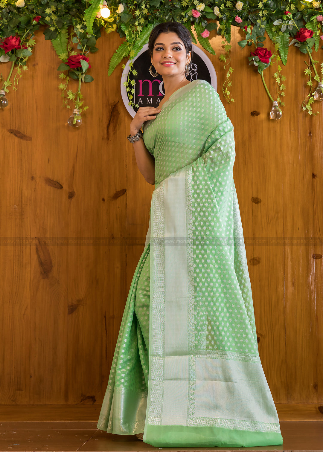 The Silver Buti Banarasi Cotton Silk Saree