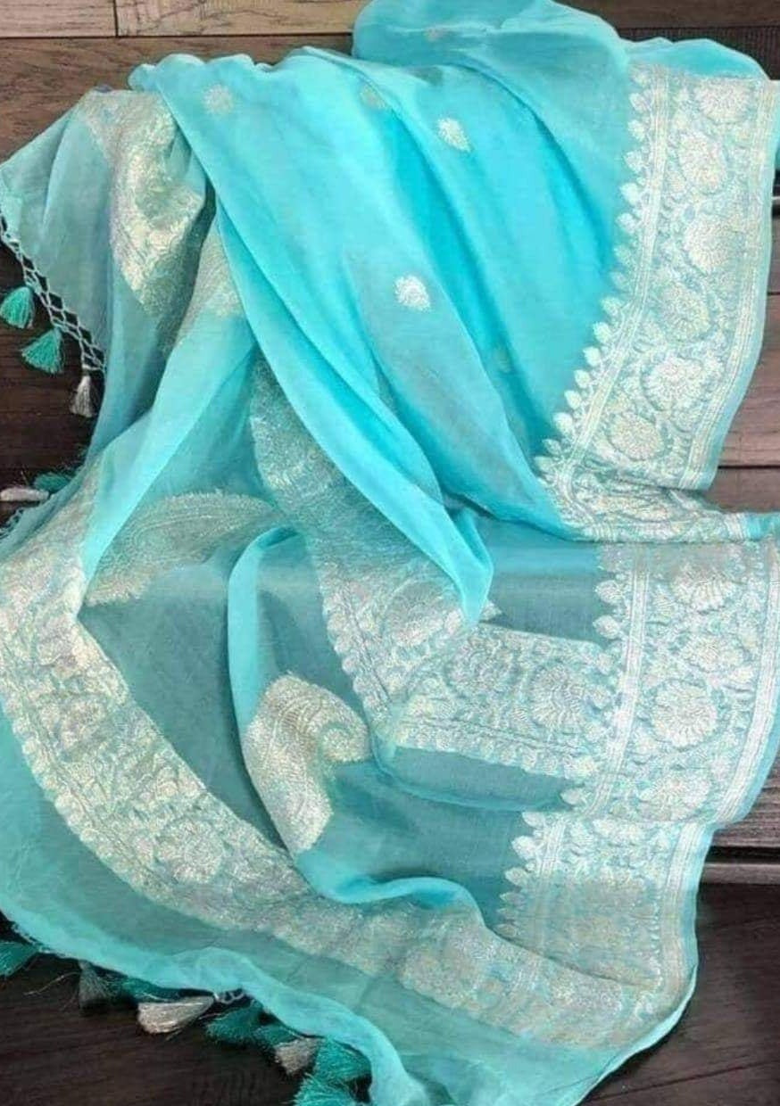 Legacy Of Khaddi Chiffon Handloom Banarasi Saree