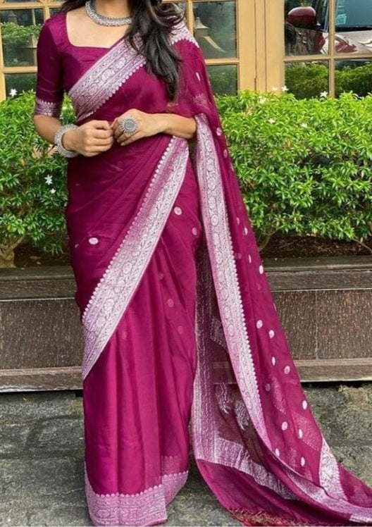 Legacy Of Khaddi Chiffon Handloom Banarasi Saree