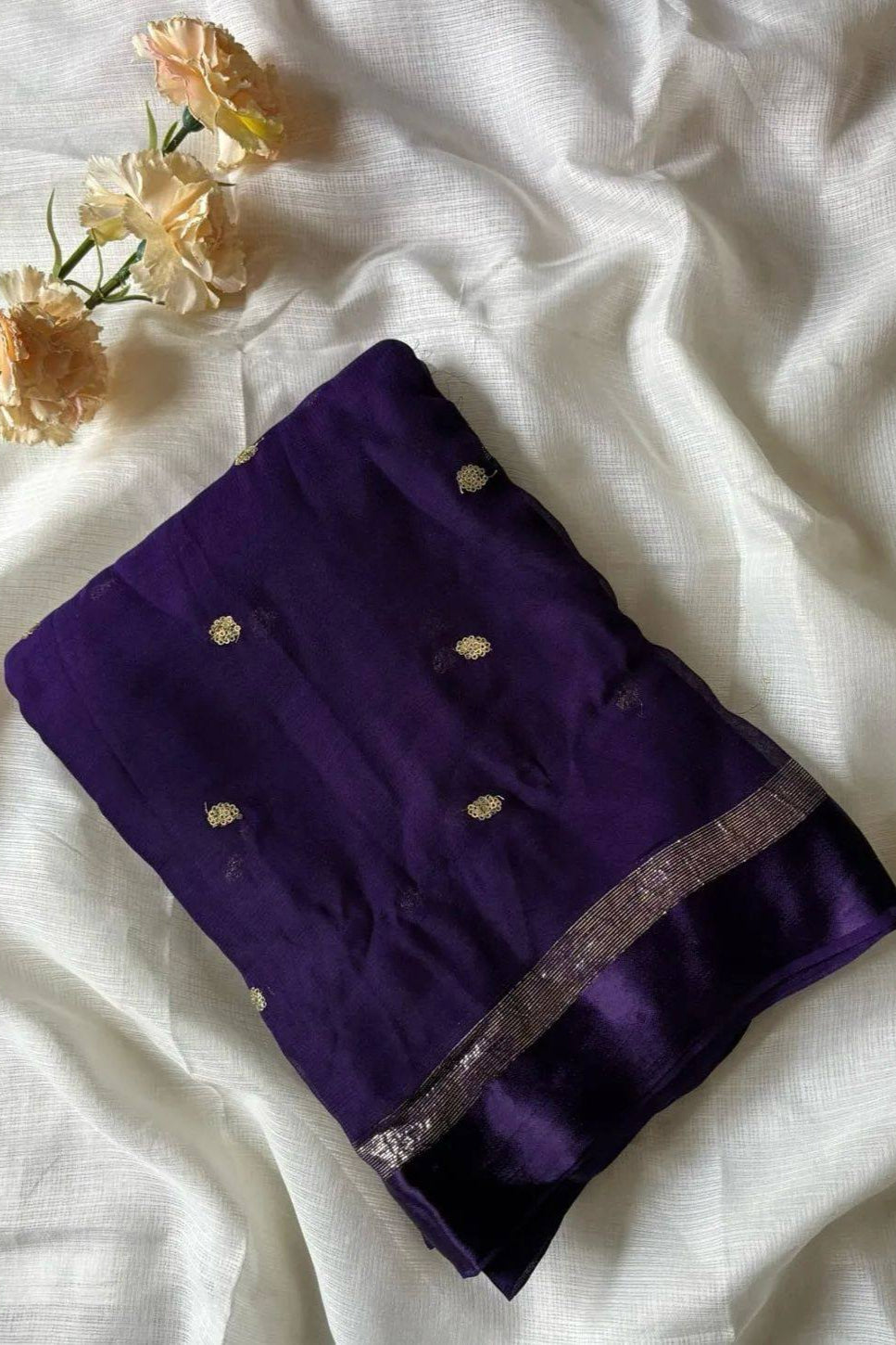 Amazing Chronicles Georgette Blue Silk Saree