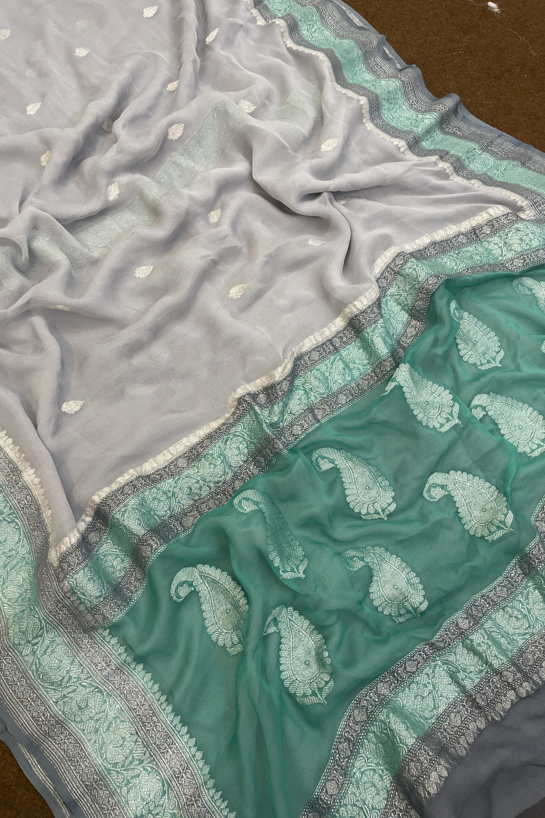 Three Alloy of Khaddi Chiffon Pure Banarasi Saree