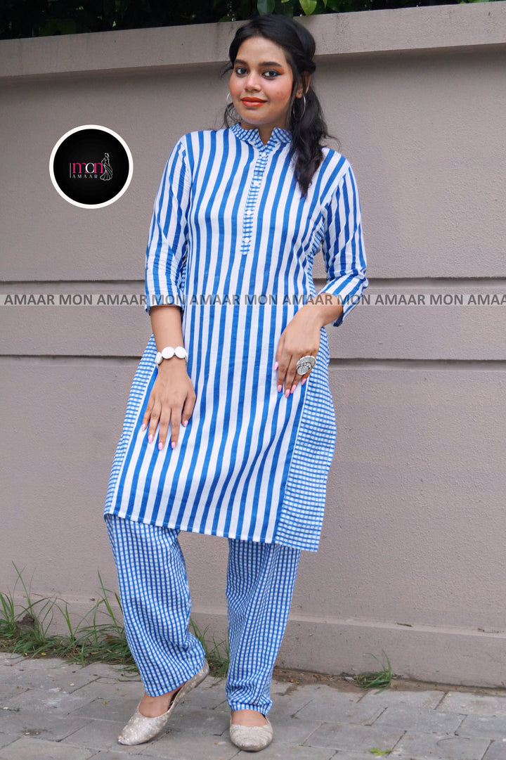 All Checked-Cotton Coord Set