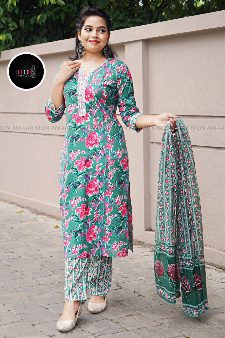 Color Phool - Vibrant Cotton Kurti Set