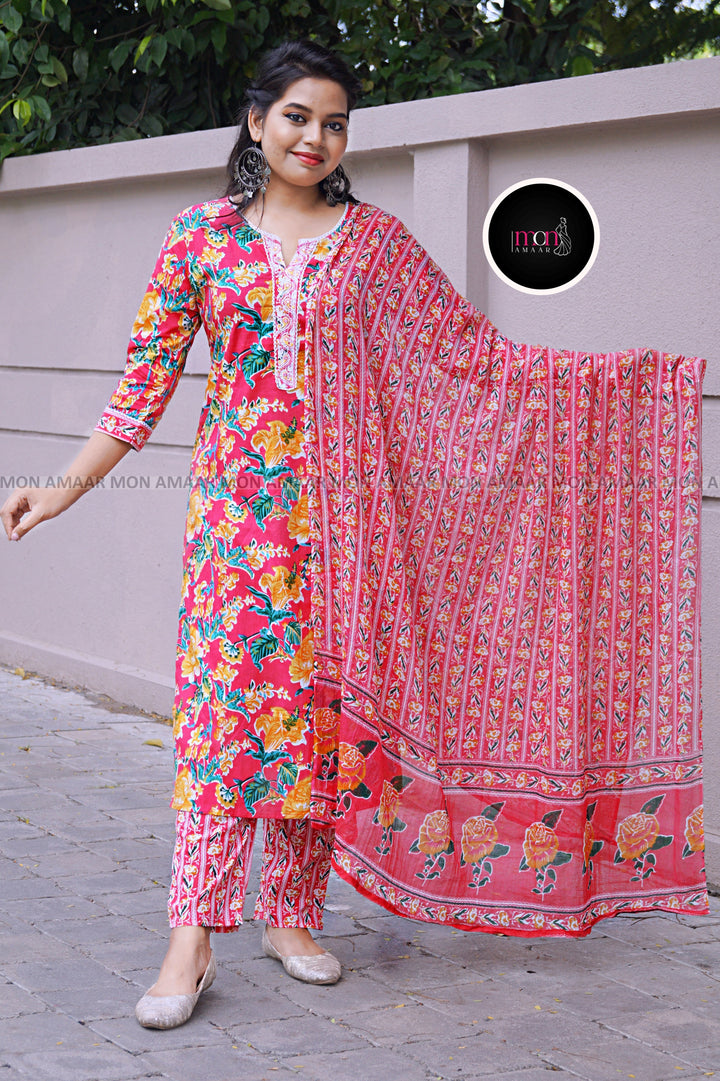 Color Phool - Vibrant Cotton Kurti Set