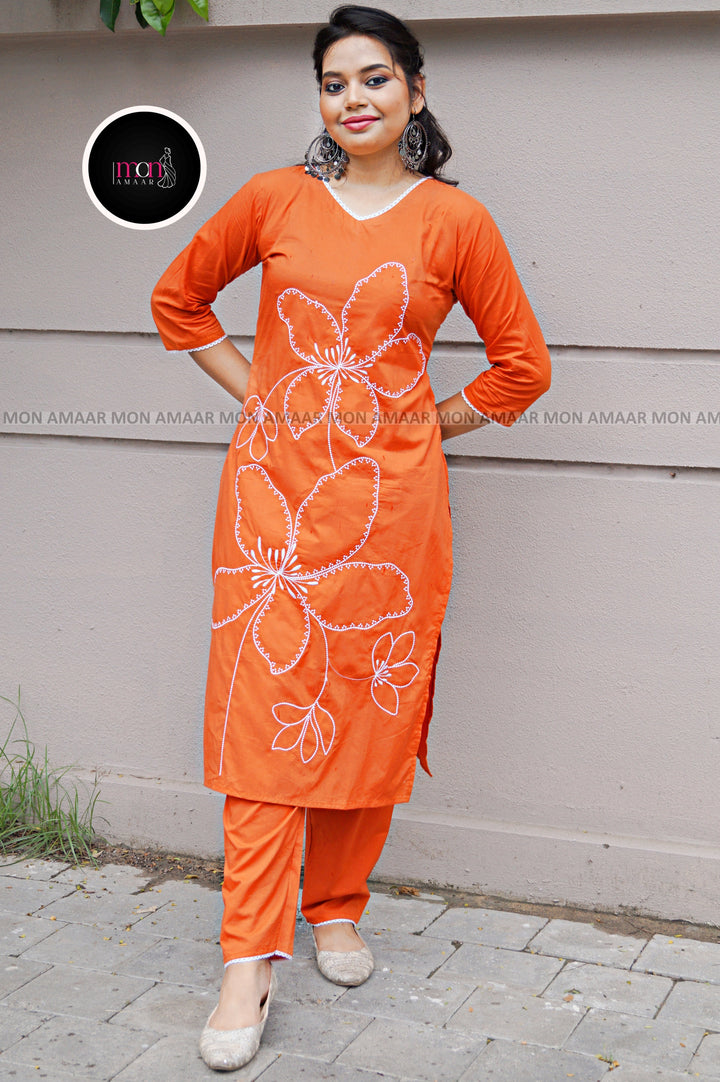 Sweet Pankhuri -Cotton Kurti Set