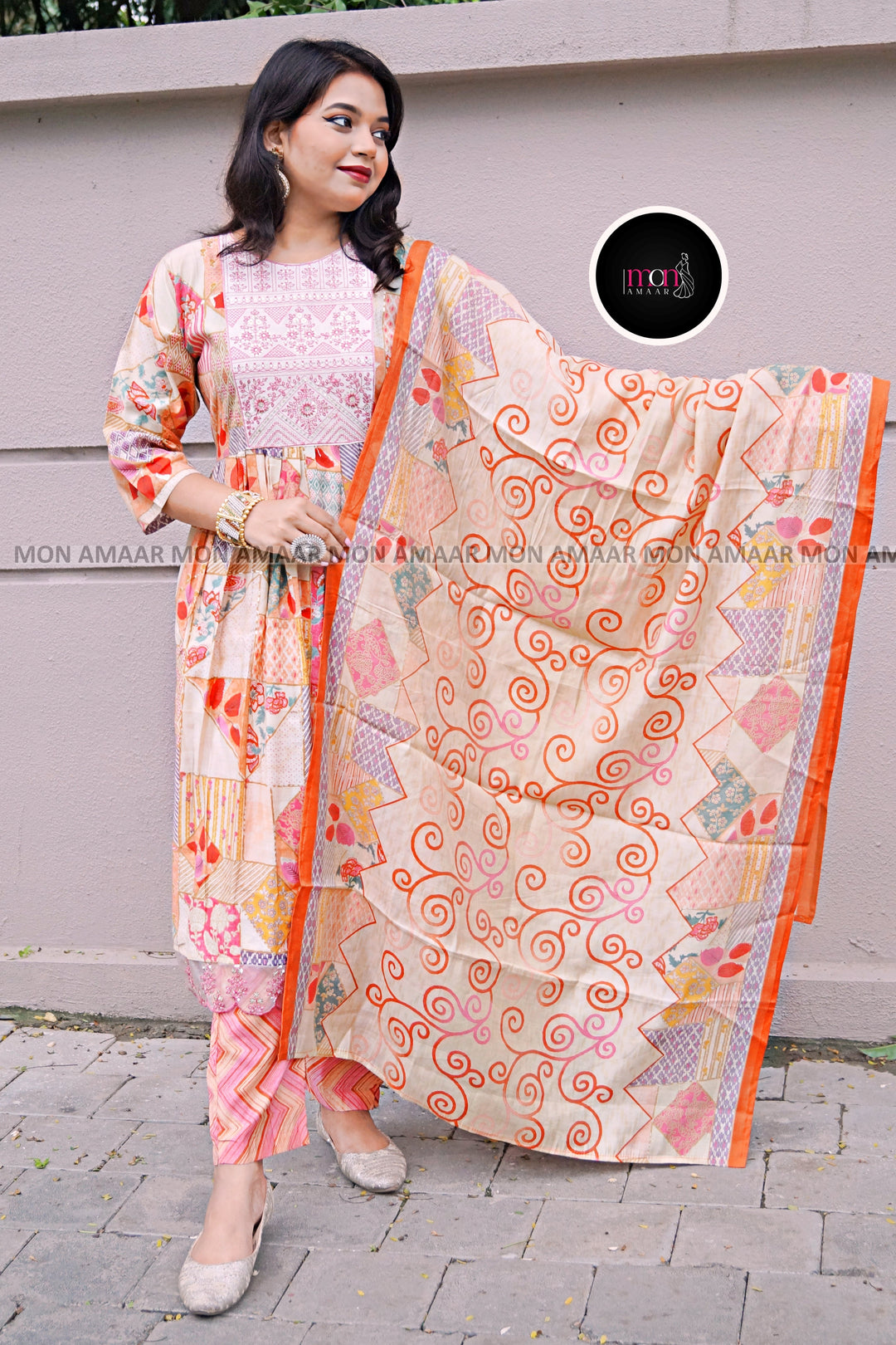 A Floral Bliss- Muslin Kurti Set