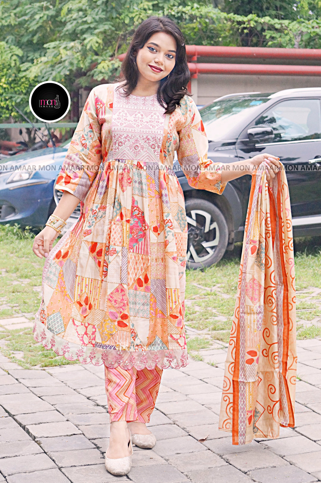 A Floral Bliss- Muslin Kurti Set