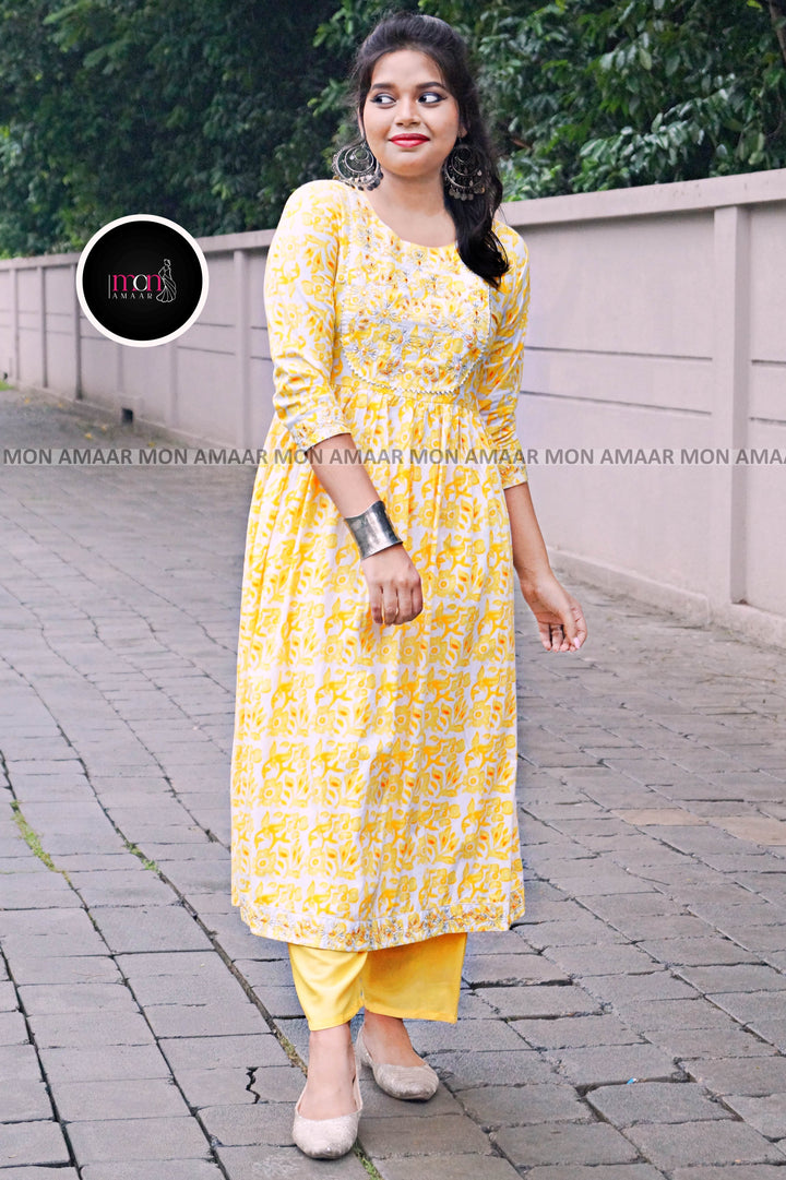 Yellow Herat- Kurti Set