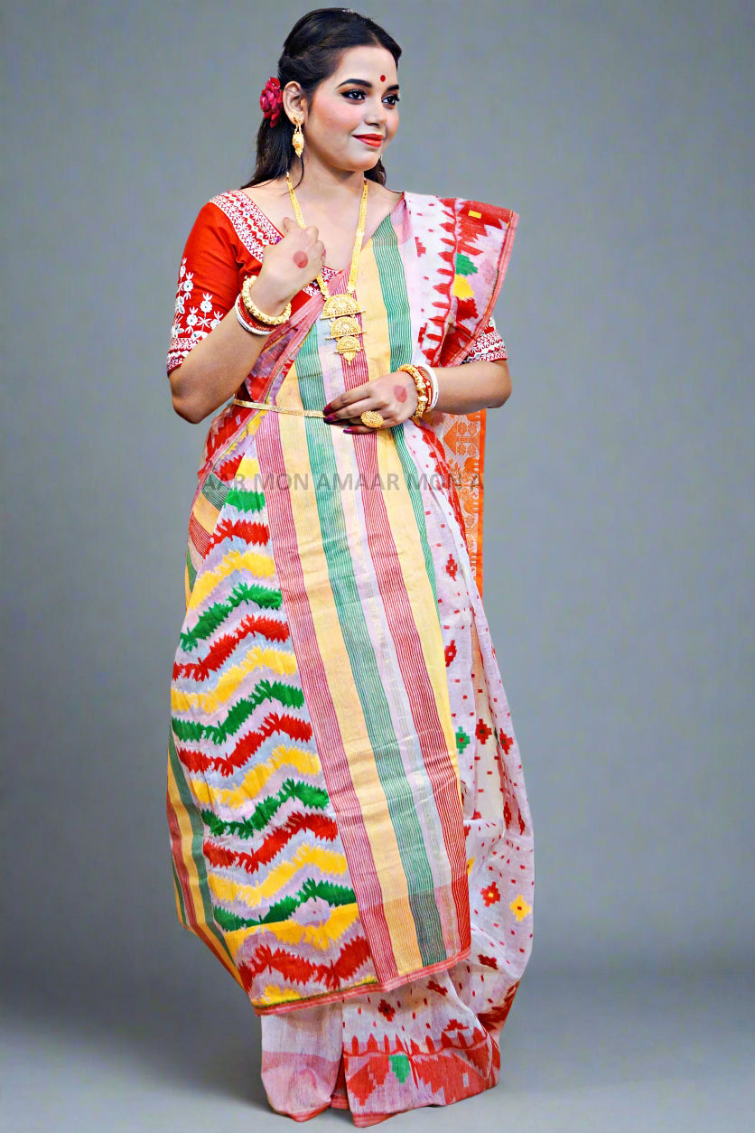 Devdas Ki Paro- Bangladeshi Style Dhakai Jamdani Saree