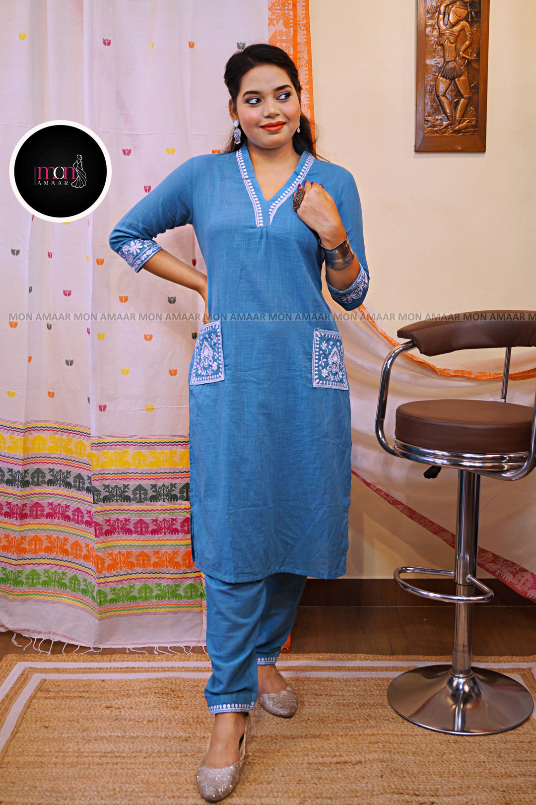 Cloud Whisper - Cotton Kurti Set
