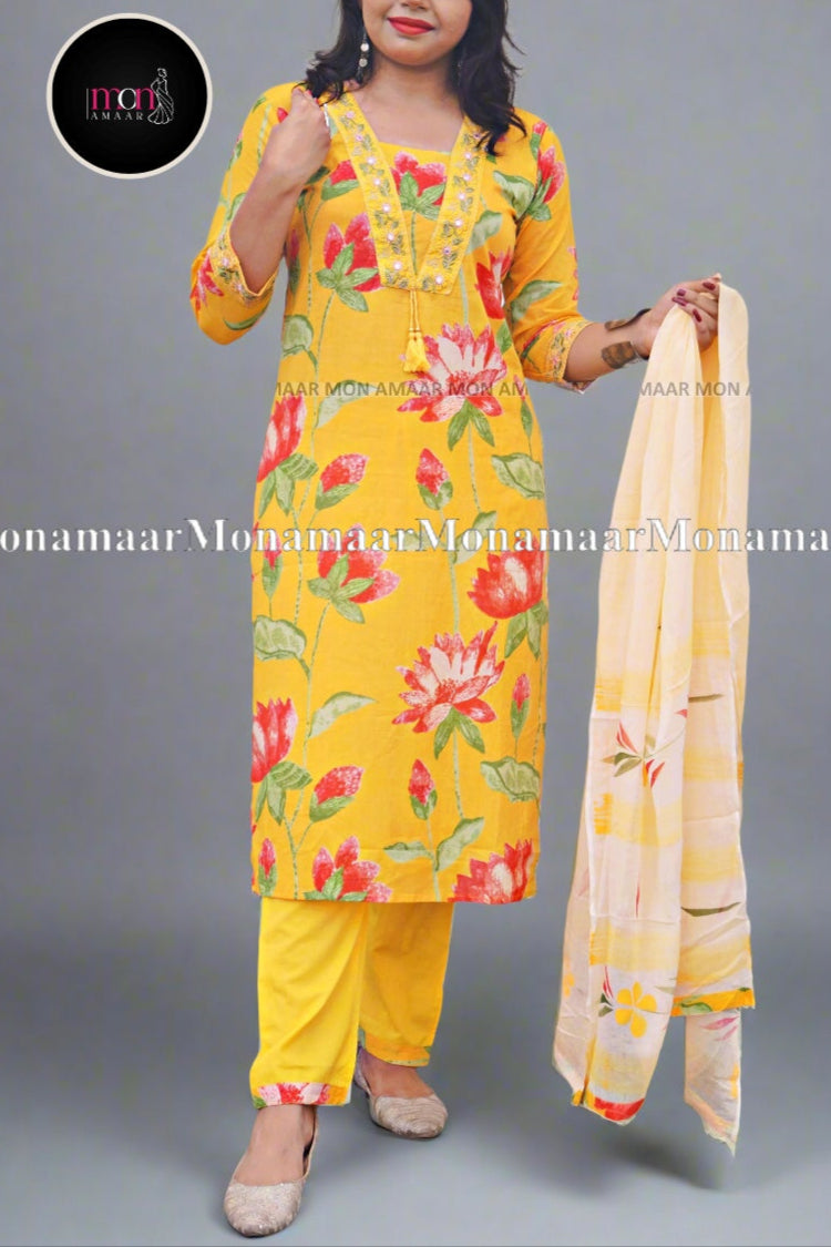 Beauty In Basic Cotton Kurti Set
