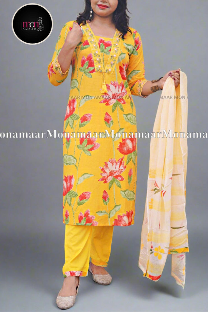 Beauty In Basic Cotton Kurti Set