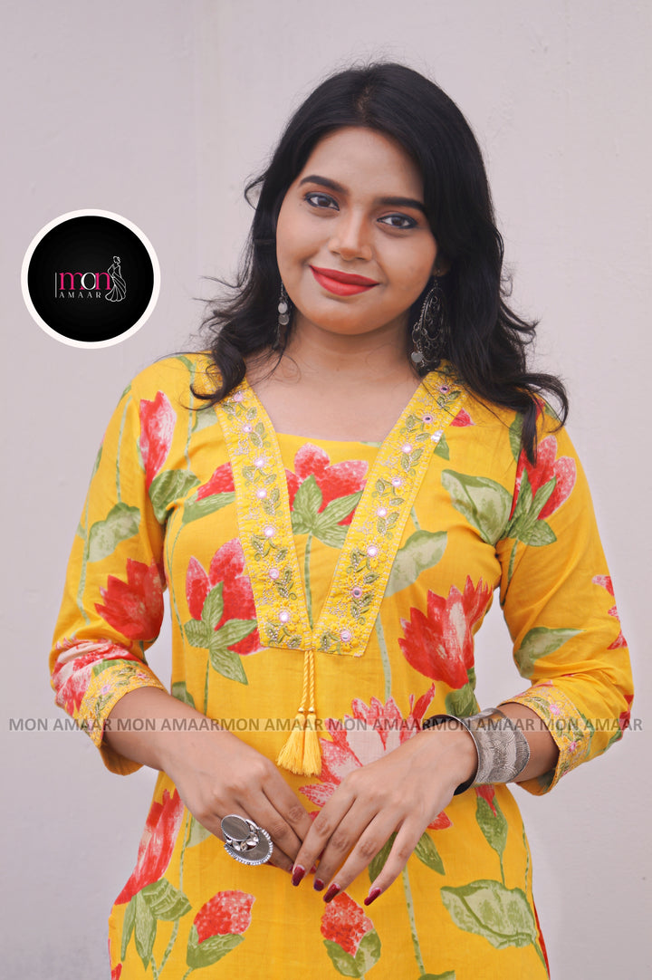 Beauty In Basic Cotton Kurti Set
