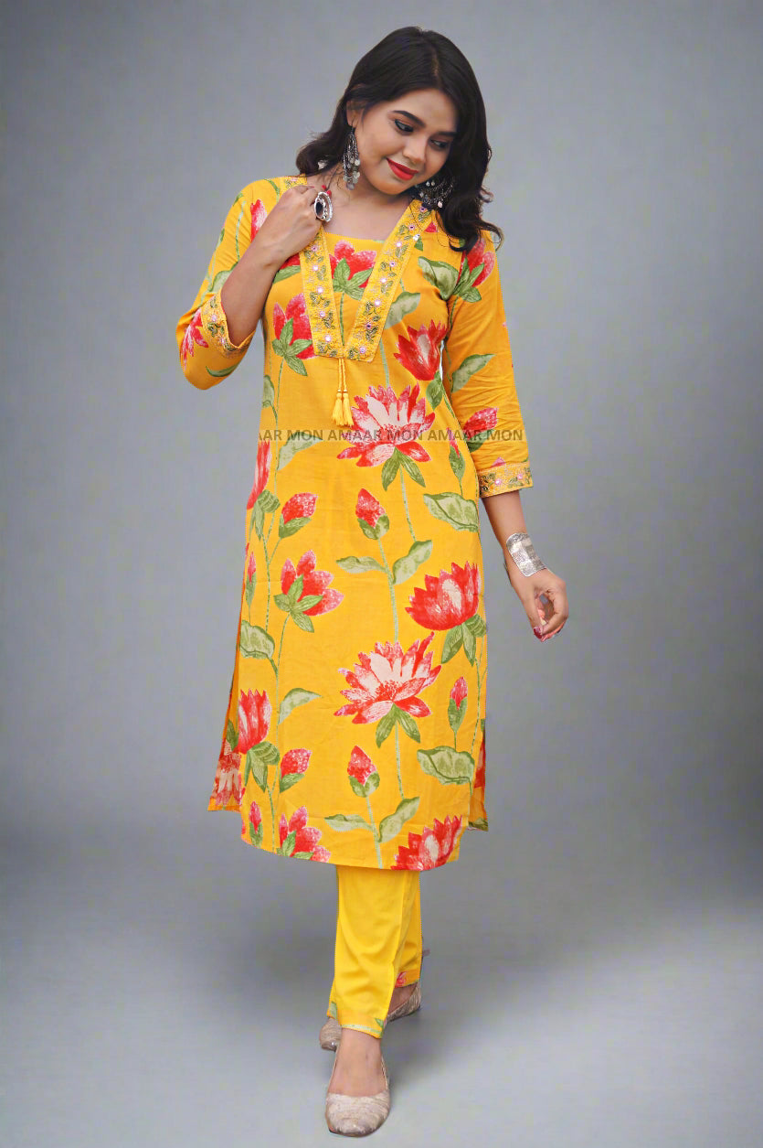 Beauty In Basic Cotton Kurti Set