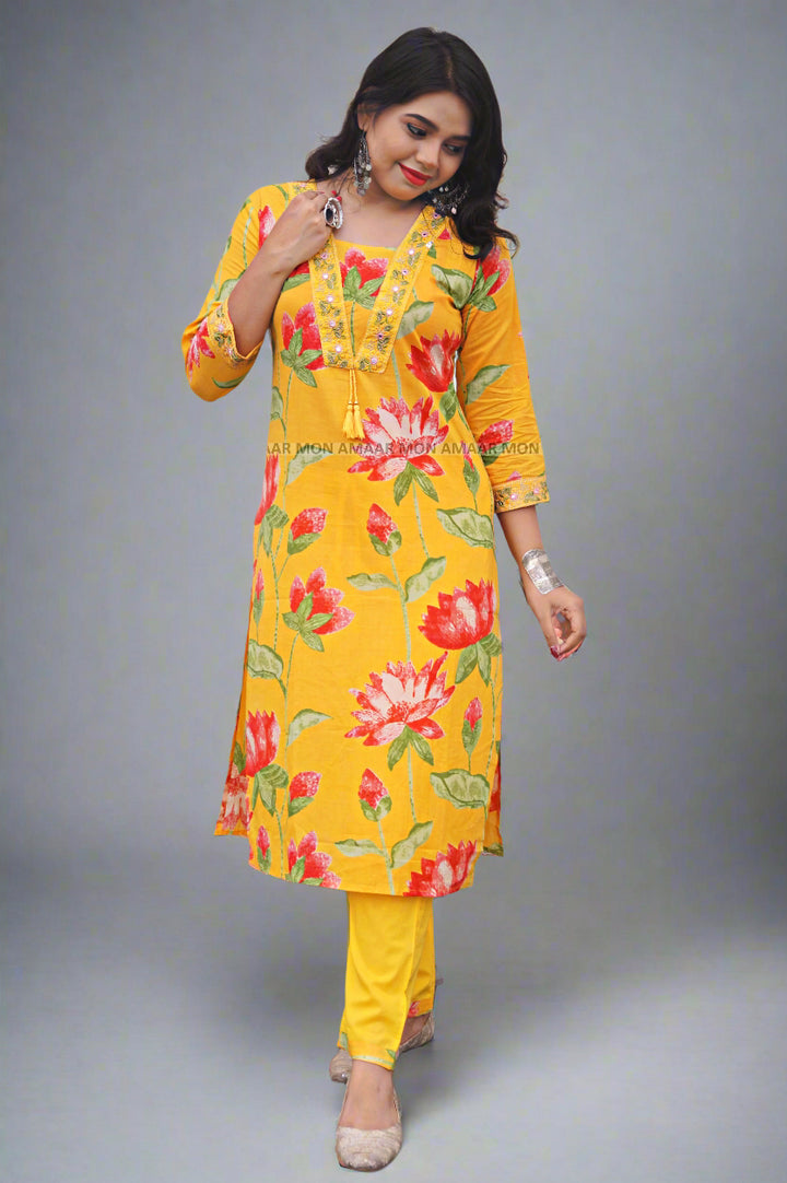 Beauty In Basic Cotton Kurti Set