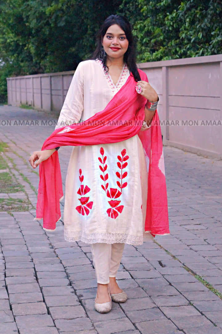 White Wings- Cotton Kurti Set
