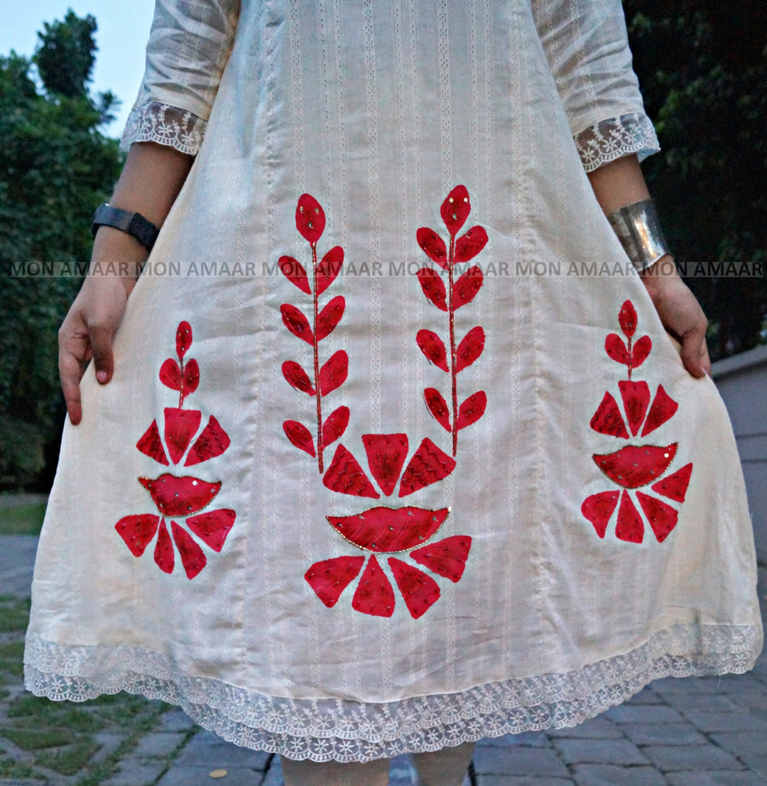 White Wings- Cotton Kurti Set