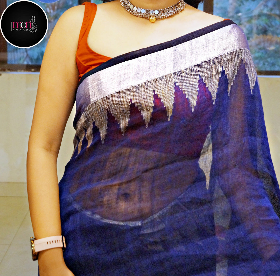 Classic Charm-Bengal Linen Jamdani Saree