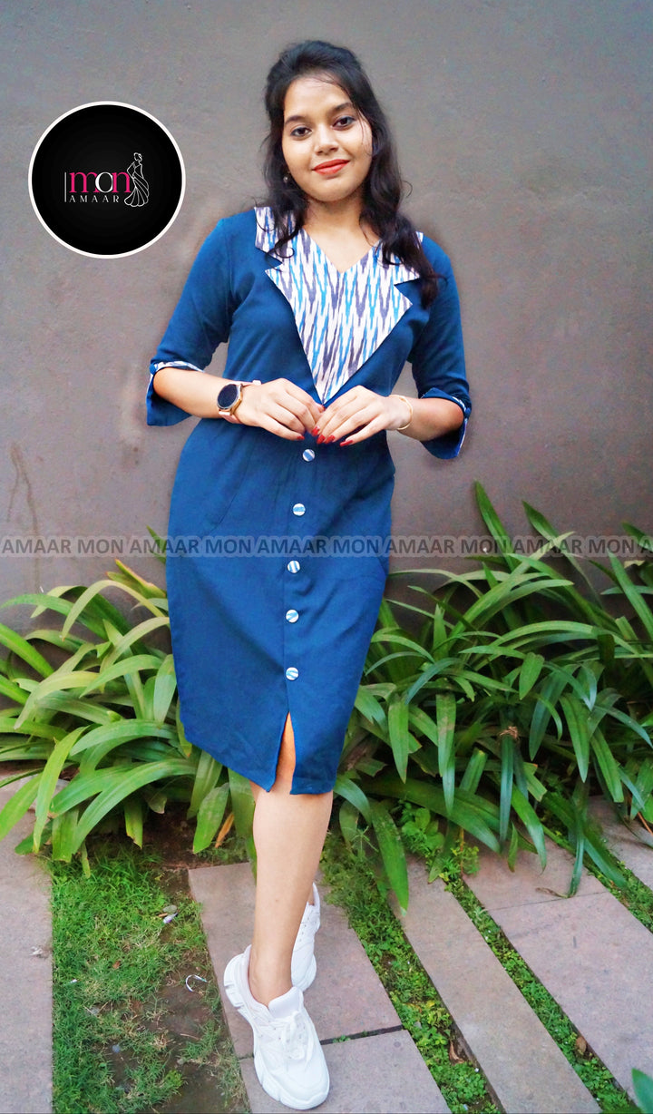 Summer Soul-Pure Ikkat Handloom Dress
