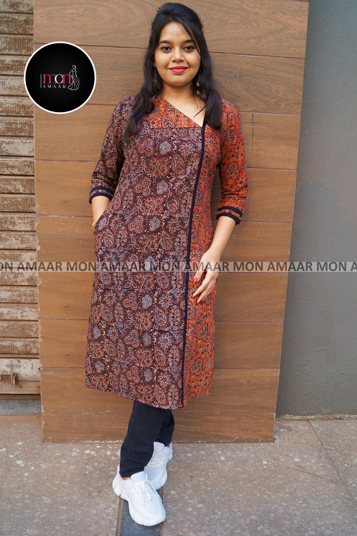 Ajrakh Grace- Sustainable Hand Block Ajrakh Kurti