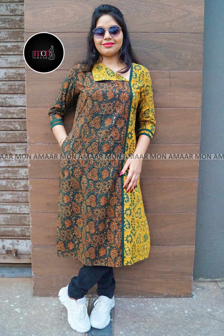 Ajrakh Grace- Sustainable Hand Block Ajrakh Kurti