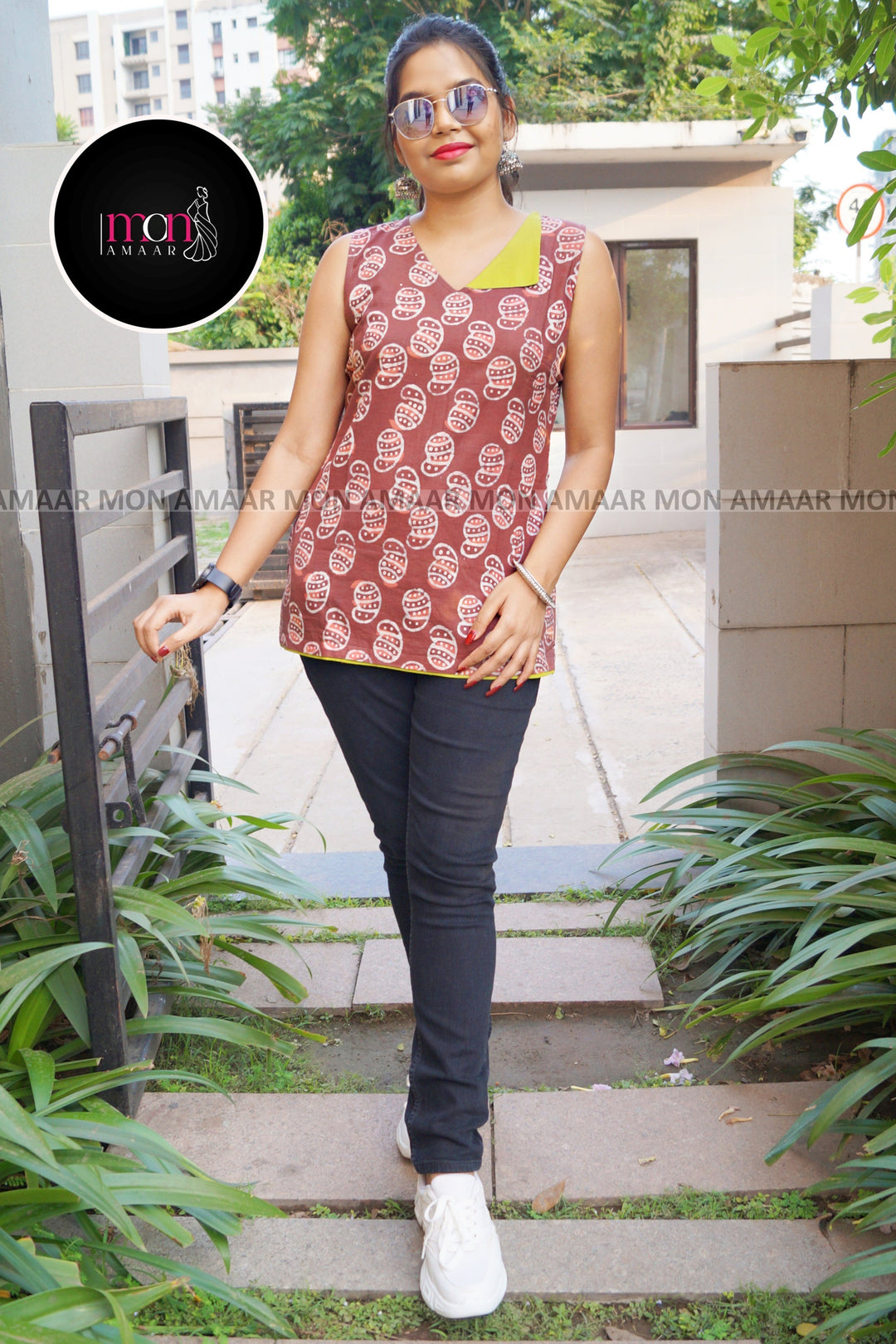 Smartness freak -Sustainable Bagru Print Ethnic Top