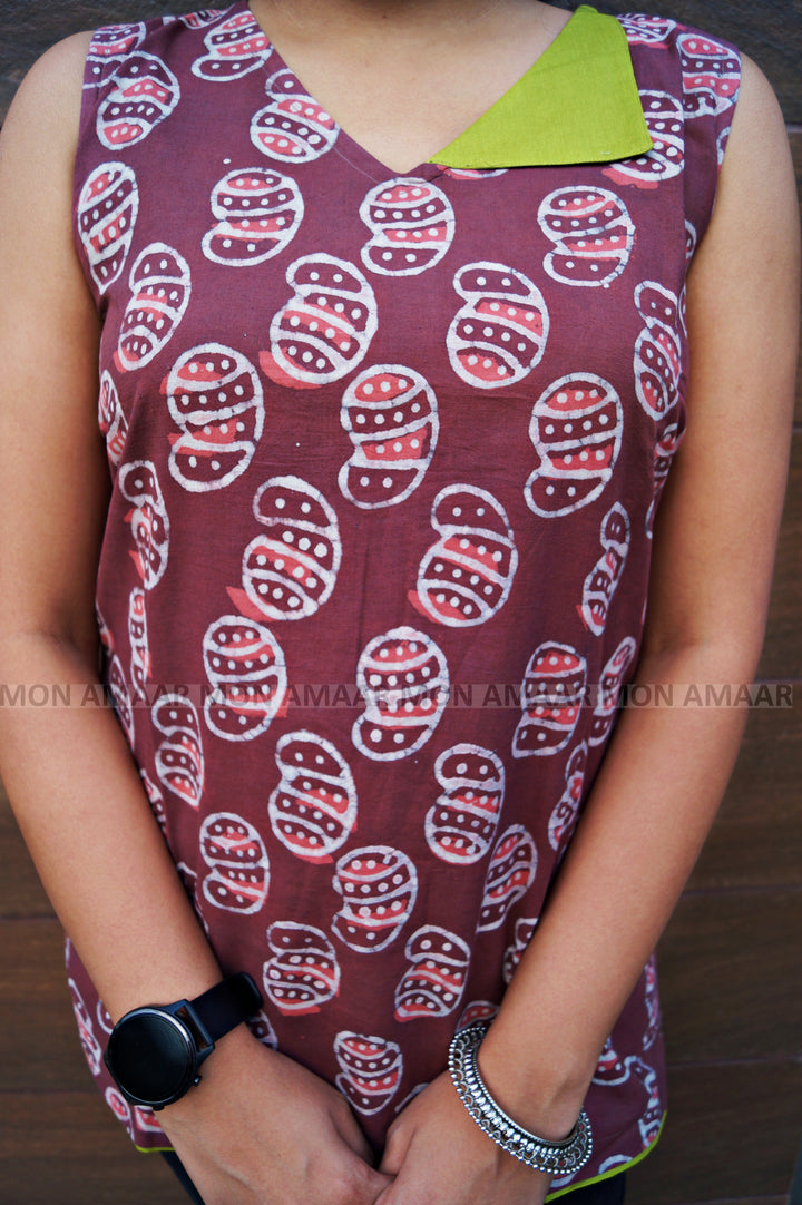 Smartness freak -Sustainable Bagru Print Ethnic Top