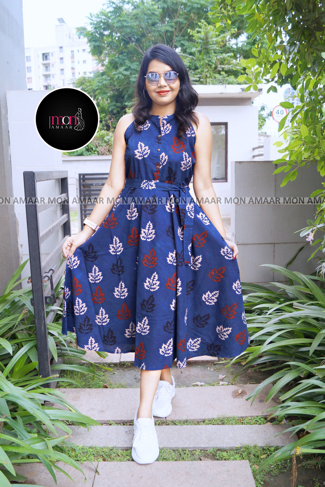 Halter Neck Sustainable Long Handloom Dress