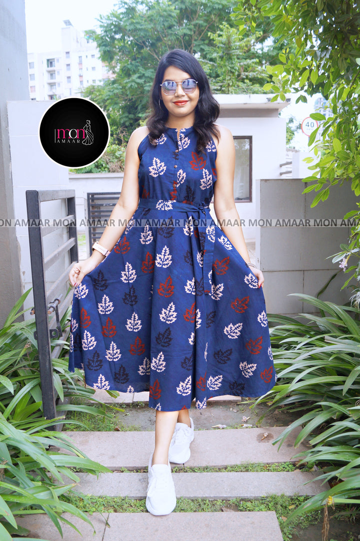 Halter Neck Sustainable Long Handloom Dress