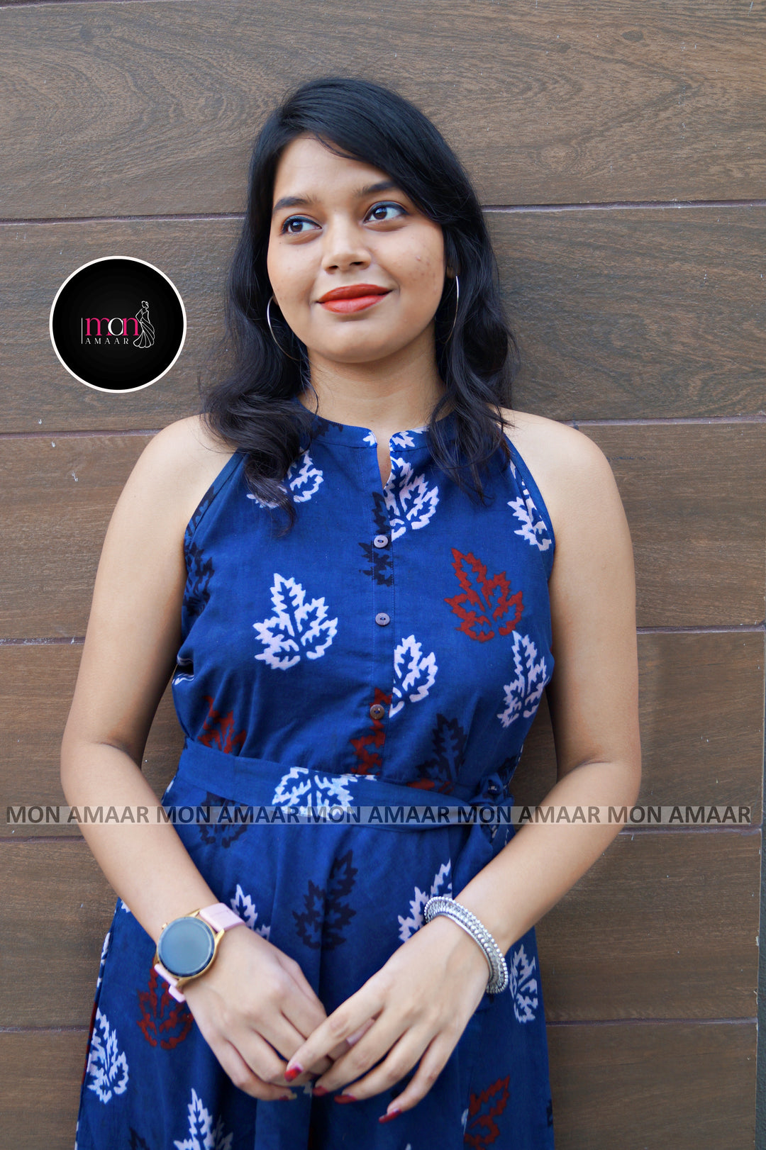 Halter Neck Sustainable Long Handloom Dress