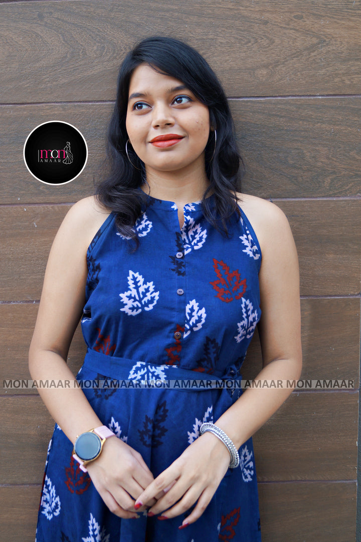 Halter Neck Sustainable Long Handloom Dress