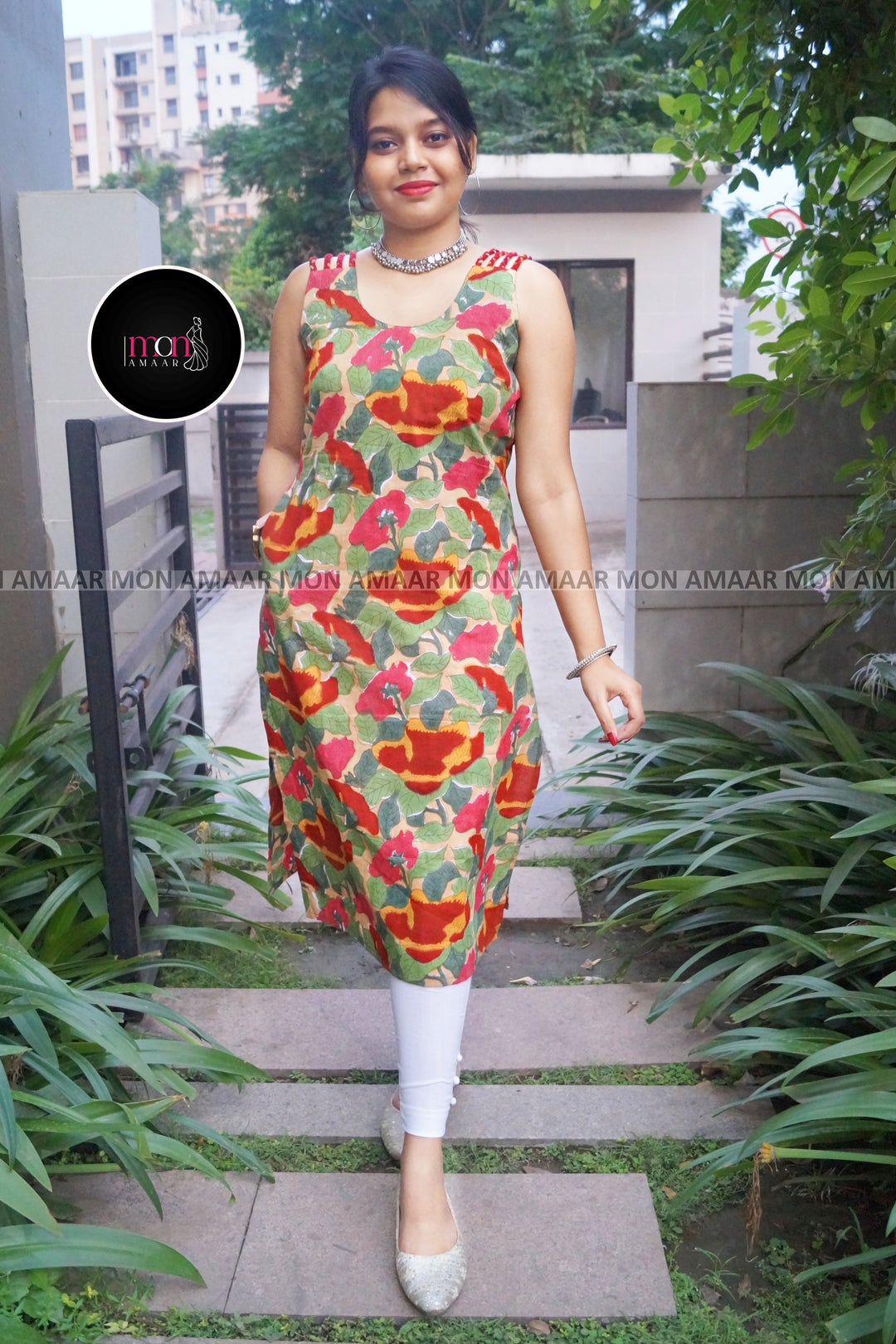 Noir Nova - Rapid Printied  Pure Sustainable  Kurti (With Braided Strap)