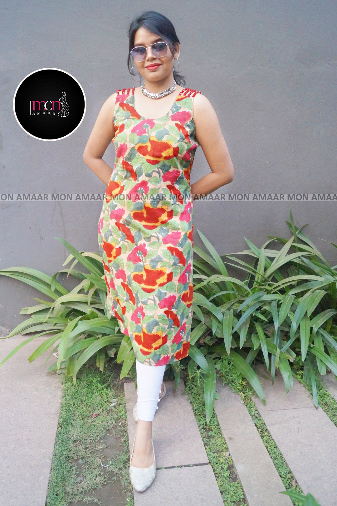 Noir Nova - Rapid Printied  Pure Sustainable  Kurti (With Braided Strap)