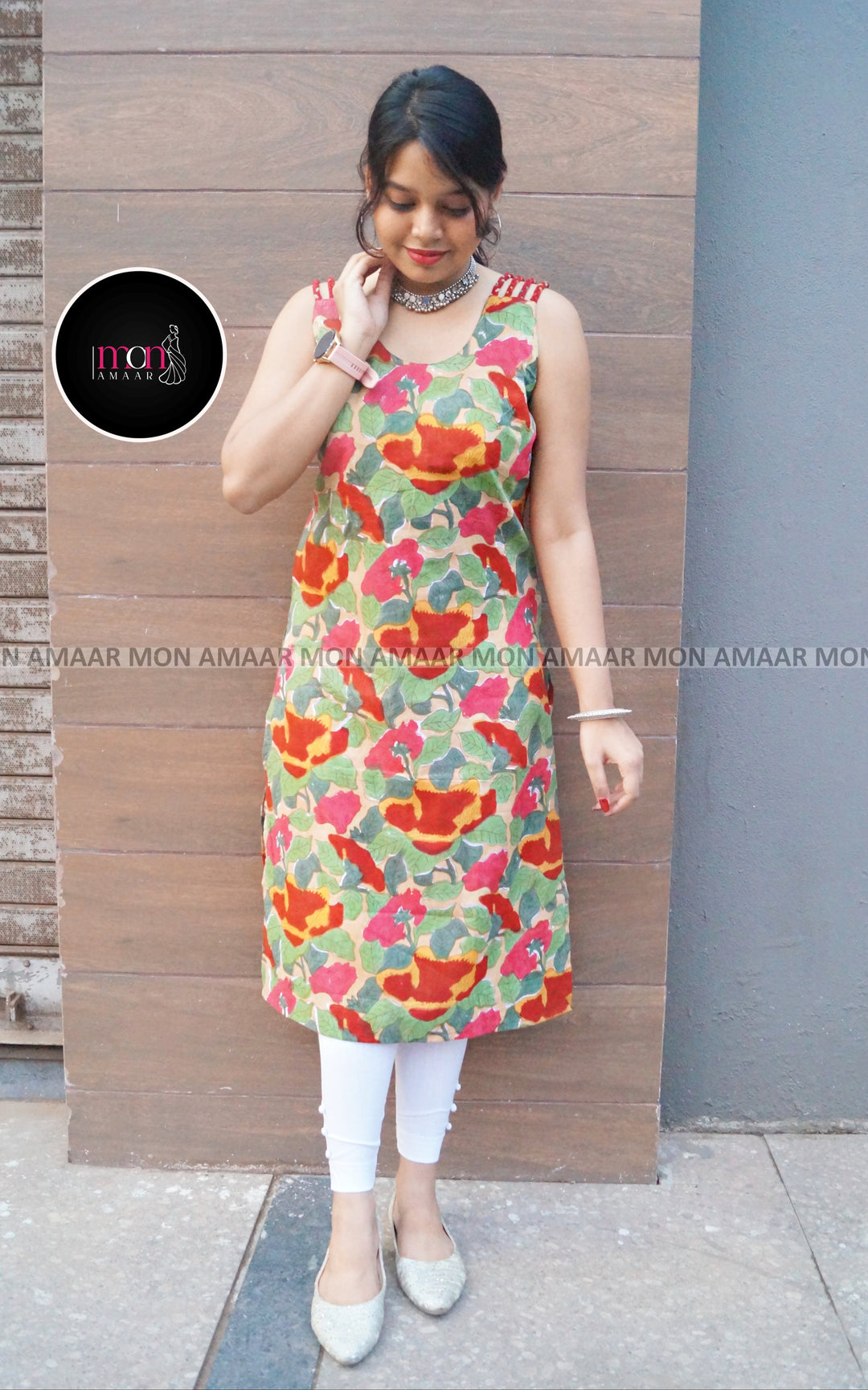 Noir Nova - Rapid Printied  Pure Sustainable  Kurti (With Braided Strap)