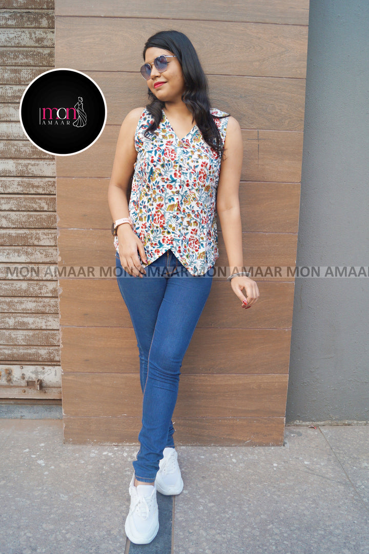 Smart Tee- Sustainable Block Print Ethnic Top